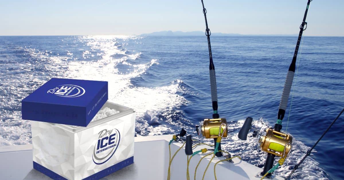 dryice cooler box on fishing boat
